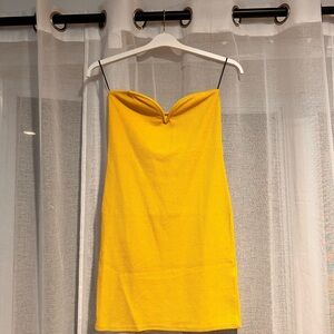 Yellow Strapless Dress